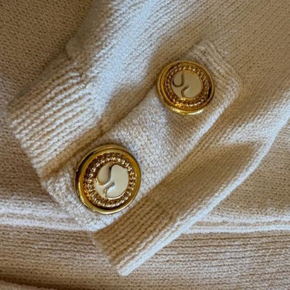 St John Separates open front cardigan/ Santana knit/ Gold buttons - Picture 4 of 7